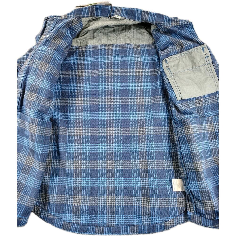 Stio Flannel Jacket Men's L Blue Plaid Heavyweight Outdoor Work Wear Shacket NWT - Picture 5 of 11